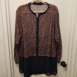 K. Jordan Leppard Ruched Sleeve Top